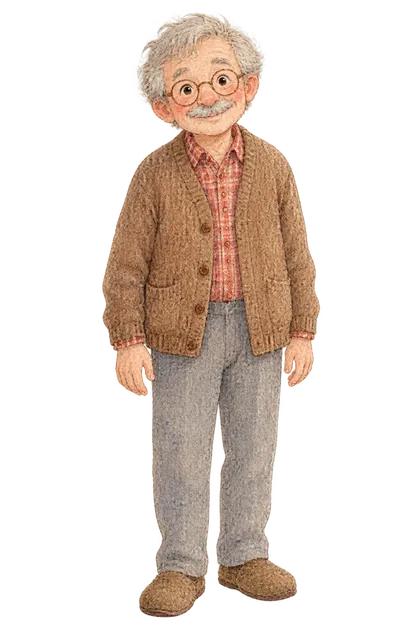 Opa Heinz als gemalte Figur
