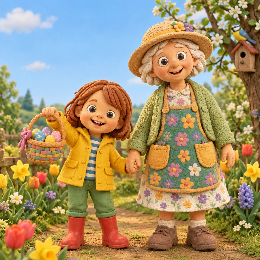Titelbild: Lotta und das Osternest im Frühlingsgarten