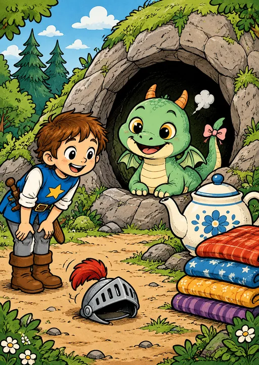 Seite 4 aus Tom und der Drache Flauschi