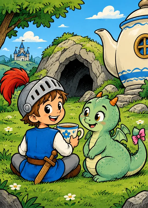 Seite 5 aus Tom und der Drache Flauschi